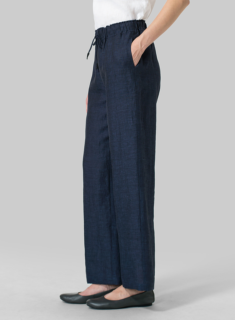Linen Straight Pull-On Pants
