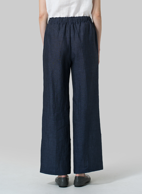 Linen Straight Pull-On Pants