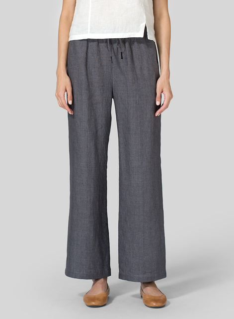 Linen Straight Pull-On Pants