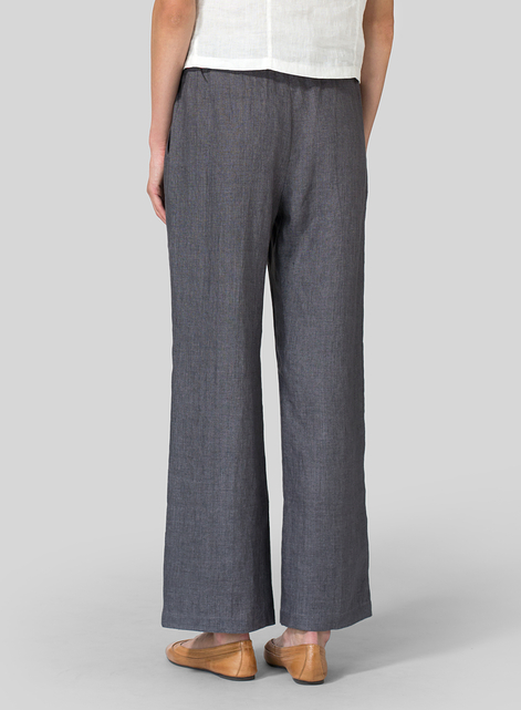 Linen Straight Pull-On Pants