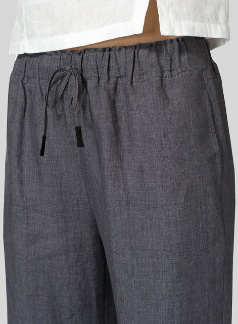 Linen Straight Pull-On Pants