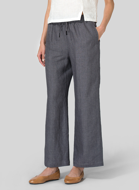 Linen Straight Pull-On Pants
