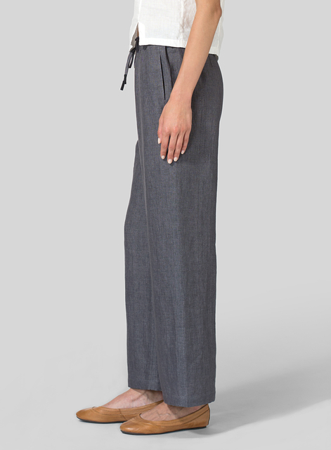 Linen Straight Pull-On Pants