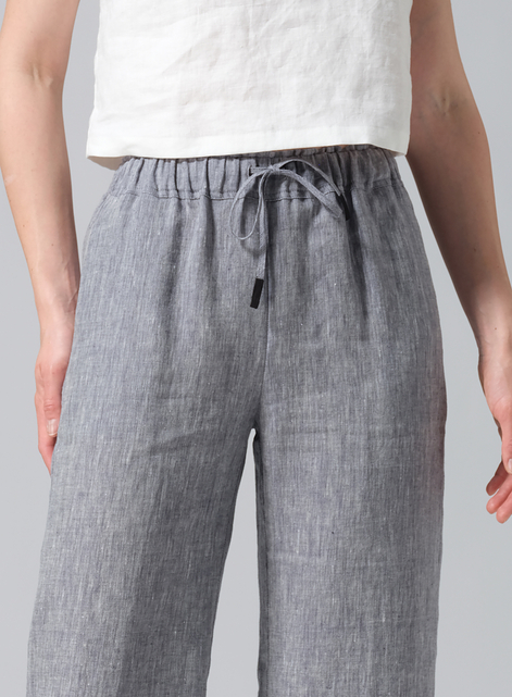 Linen Straight Pull-On Pants