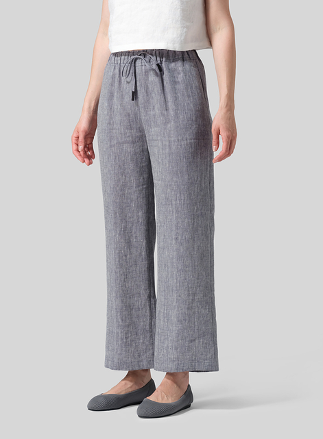 Linen Straight Pull-On Pants