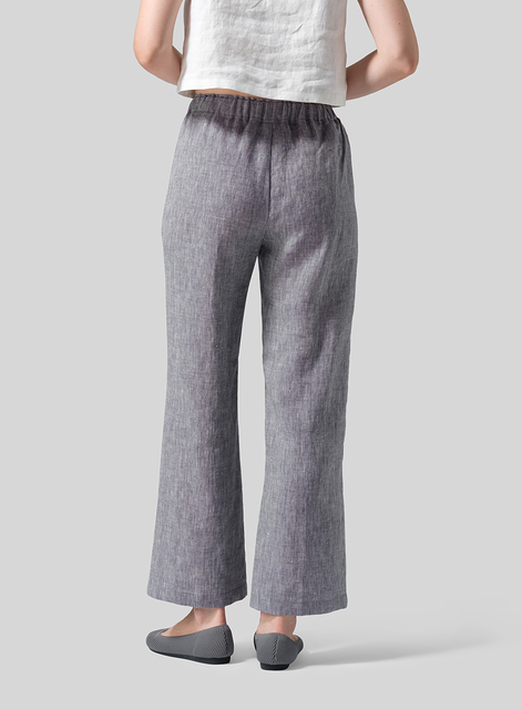 Linen Straight Pull-On Pants