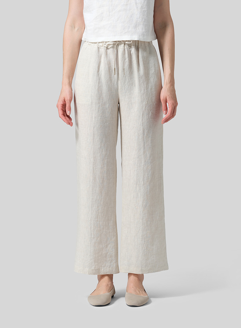Linen Straight Pull-On Pants