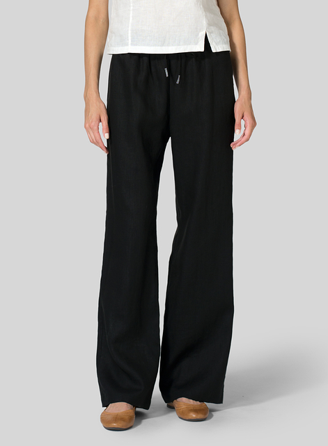 Linen Long Straight Pull-On Pants