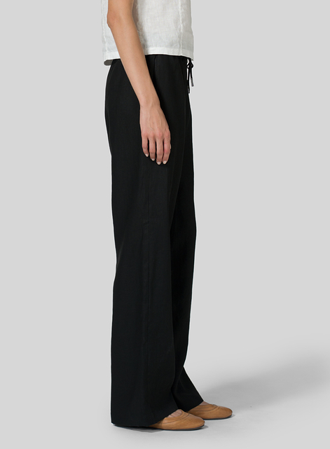 Linen Long Straight Pull-On Pants