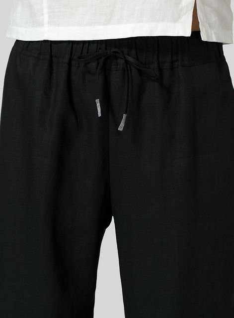 Linen Long Straight Pull-On Pants