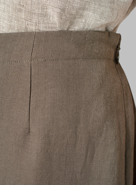 Linen Narrow Ankle Length Cropped Pants
