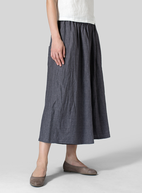 Linen Low Rise Wide Leg Pants