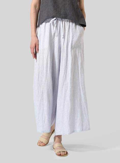 Linen Full Elastic Wide Leg Culottes