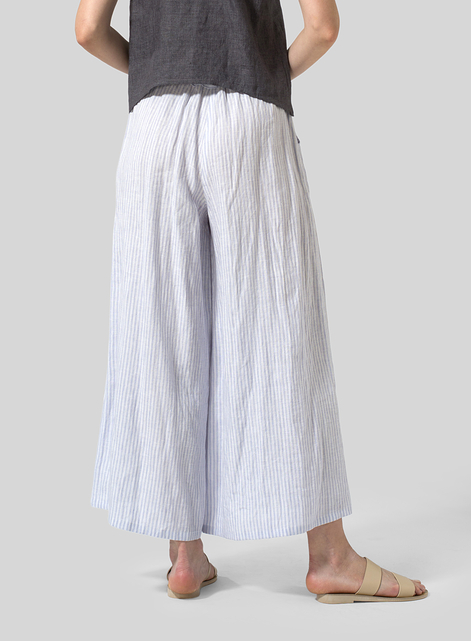 Linen Full Elastic Wide Leg Culottes
