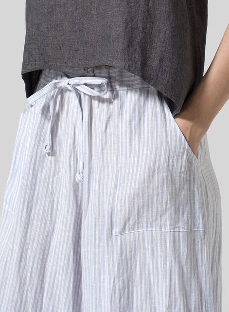 Linen Full Elastic Wide Leg Culottes
