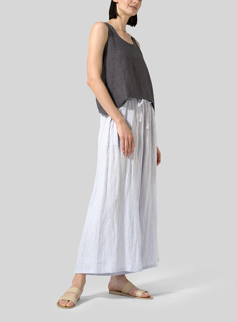 Linen Full Elastic Wide Leg Culottes