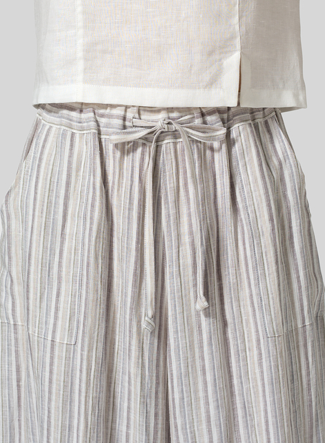 Linen Full Elastic Wide Leg Culottes