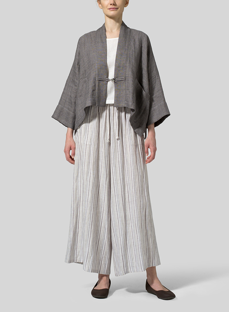 Linen Full Elastic Wide Leg Culottes