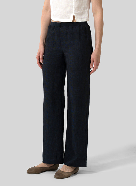 Linen Long Straight Leg Pants