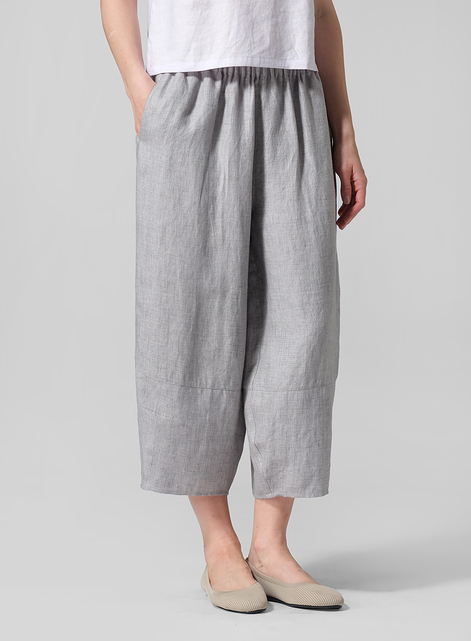 Linen Lantern Ankle Pants