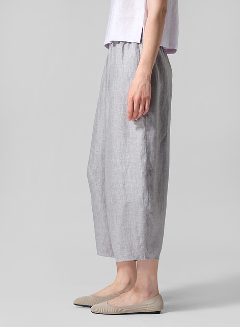 Linen Lantern Ankle Pants