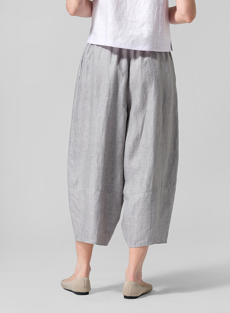 Linen Lantern Ankle Pants