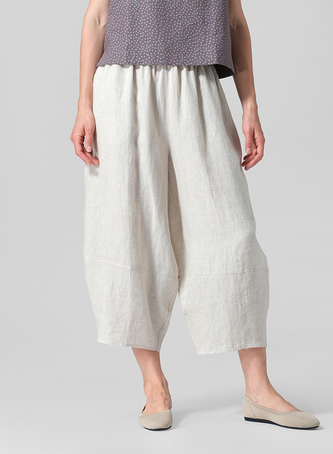 Linen Lantern Ankle Pants