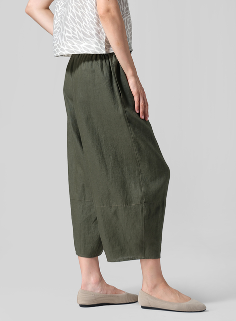 Linen Lantern Ankle Pants