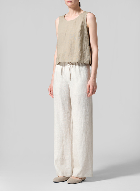 Linen Drawstring Extra Long Pants
