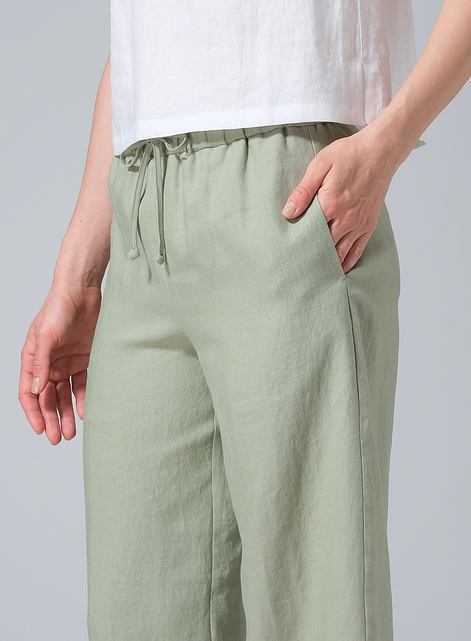 Linen Drawstring Long Pants