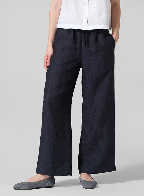 Linen Drawstring Long Pants
