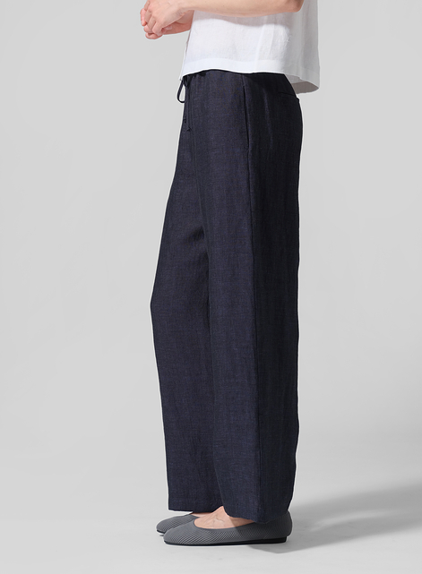 Linen Drawstring Long Pants