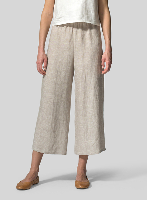 Linen Straight Cropped Pants