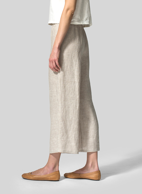 Linen Straight Cropped Pants