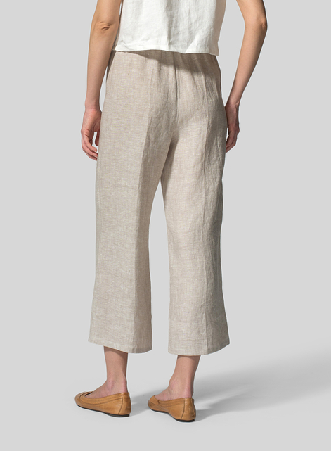 Linen Straight Cropped Pants