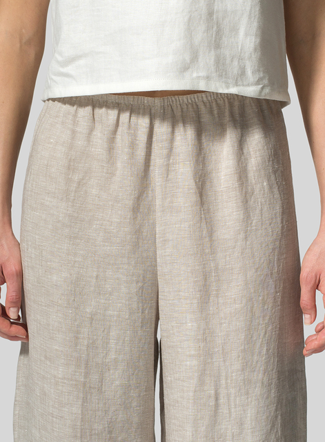 Linen Straight Cropped Pants