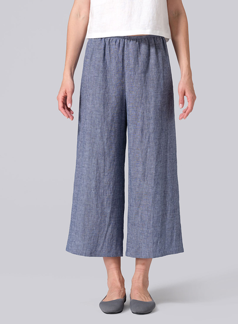 Linen Straight Cropped Pants