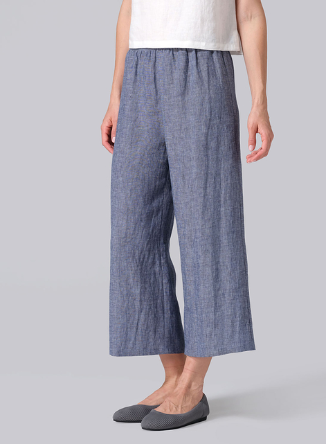 Linen Straight Cropped Pants