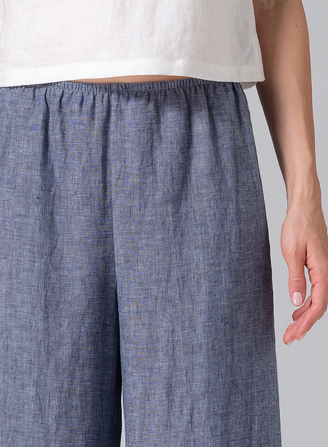 Linen Straight Cropped Pants