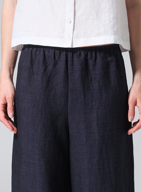 Linen Straight Cropped Pants