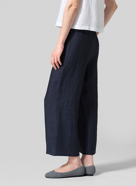 Linen Straight Cropped Pants