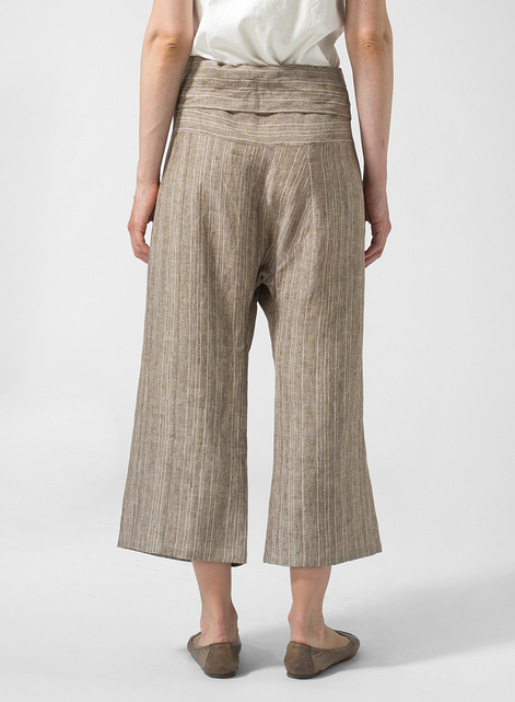 Linen Thai Style Tie Loose Pants