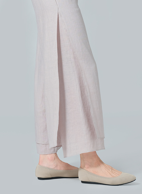 Linen Double Layer Ankle Length Pants