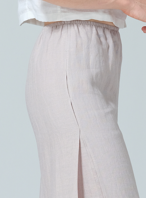 Linen Double Layer Ankle Length Pants