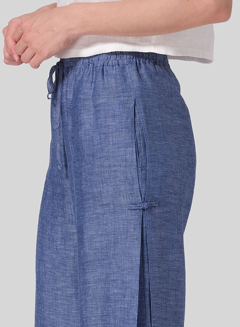 Linen Double-Layer Elastic Drawstring Pants