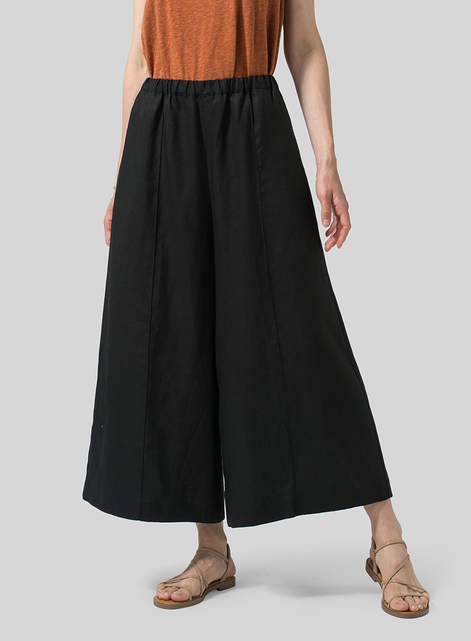 Linen Relaxed Wide Leg Fit Pants