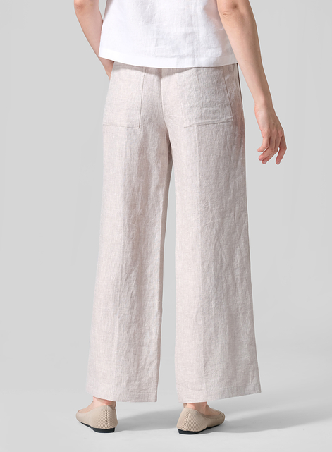 Linen Easy Fit Straight Leg Long Pants