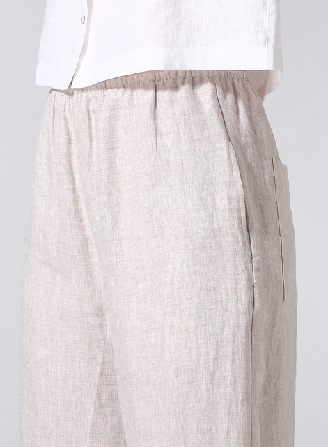 Linen Easy Fit Straight Leg Long Pants