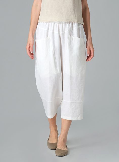 Linen Full Elastic Loose Causal Pants