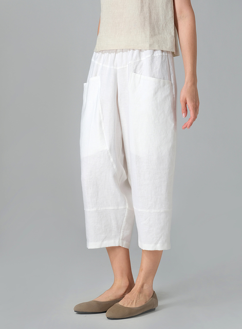 Linen Full Elastic Loose Causal Pants